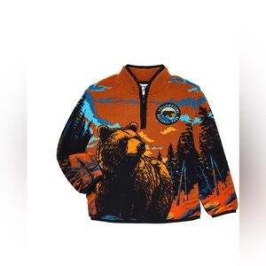 Yellowstone National Park Boys Size 18 Fleece Quarter Zip Bear Scenic Pullover!